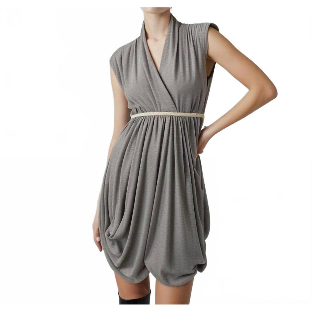 NEW TOUGH LUV lace sleeve goddess pocket dress in grey